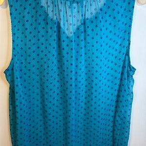 Blue Polka Dot Sleeveless Top